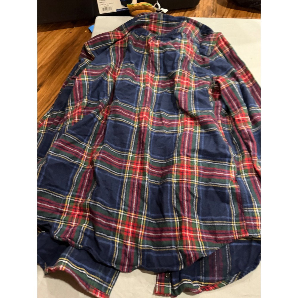 Gorpcore Mens L.L.Bean Button Down Shirt M Navy Blue Plaid 298167